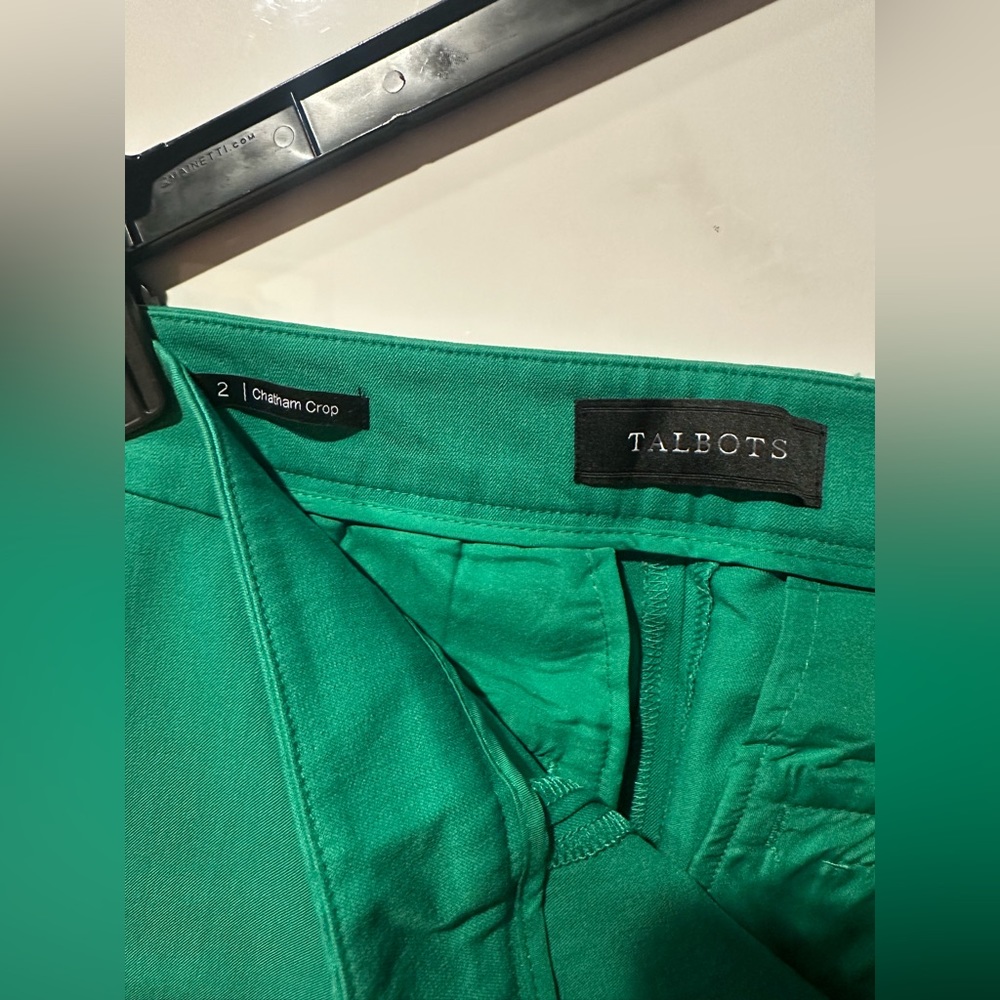 Talbots Green Scallop Chatham Crop Dress Pants Size 2 - Picture 4 of 7